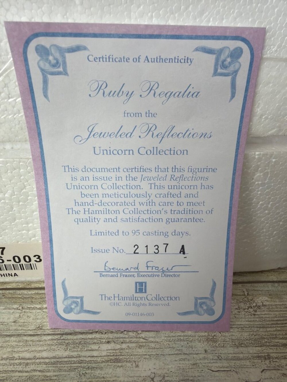 Hamilton Collection Jeweled Reflections Ruby Regalia Unicorn w/Box & COA Vintage - Picture 4 of 16